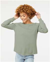 OVERSTOCK-Women's California Wave Wash Crewneck Sweatshirt