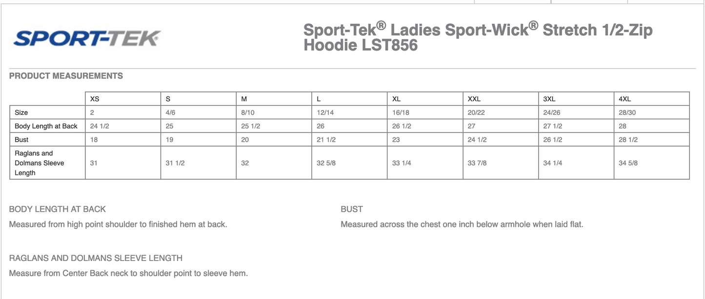 Sport-Tek® Ladies Sport-Wick® Stretch 1/2-Zip Hoodie