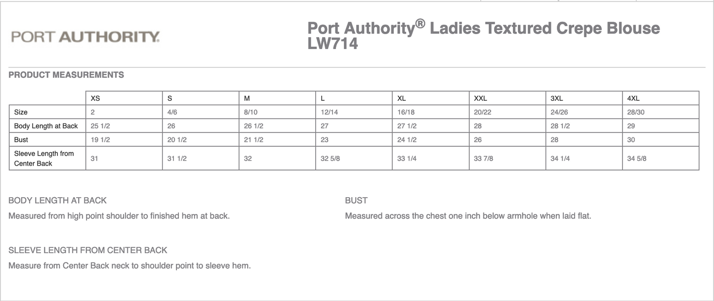 Port Authority® Ladies Textured Crepe Blouse