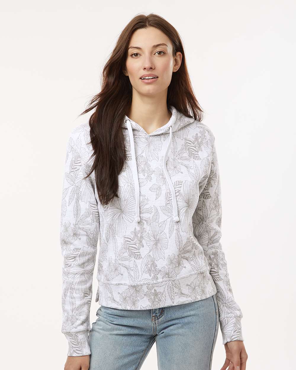 MV Sport - Women's Maddie Floral Print Hooded Sweatshirt - W24105