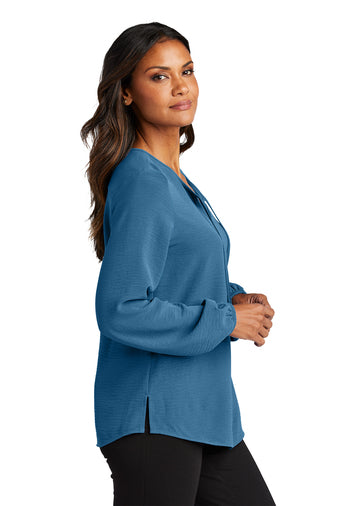 Port Authority® Ladies Textured Crepe Blouse