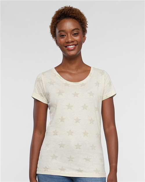 SALE!! ONLY ONE LEFT - MEDIUM Code Five - Women's Star Print Scoop Neck Tee