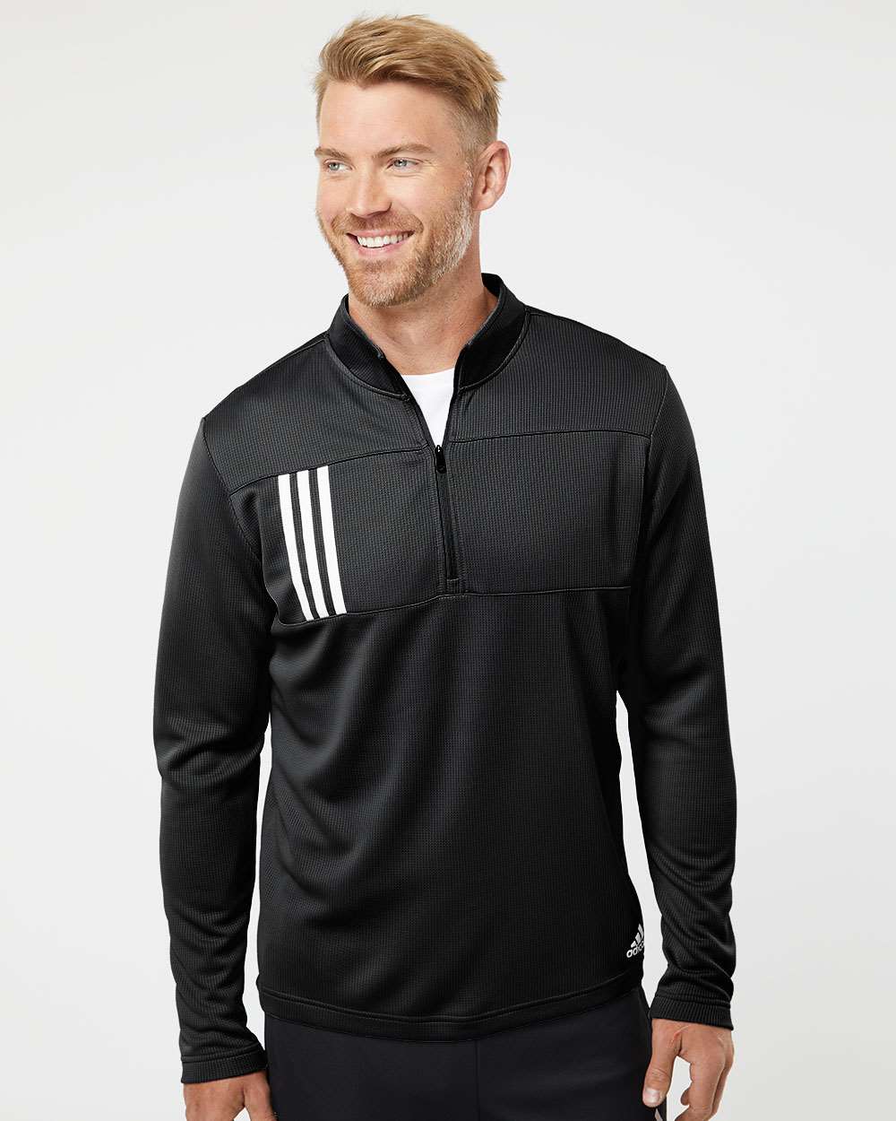 Adidas - 3-Stripes Double Knit Quarter-Zip Pullover - A482