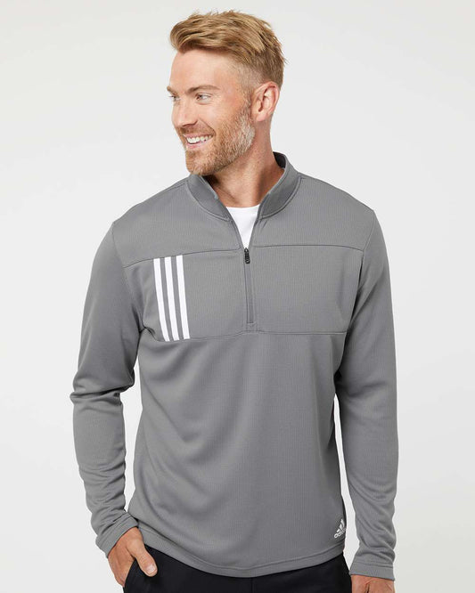 Adidas - 3-Stripes Double Knit Quarter-Zip Pullover - A482