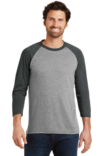 District Made® Mens Perfect Tri® 3/4-Sleeve Raglan