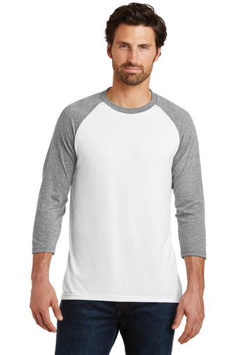 District Made® Mens Perfect Tri® 3/4-Sleeve Raglan