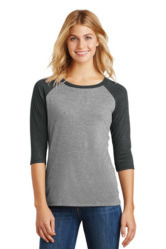 District Made® Ladies Perfect Tri® 3/4-Sleeve Raglan