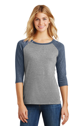 District Made® Ladies Perfect Tri® 3/4-Sleeve Raglan