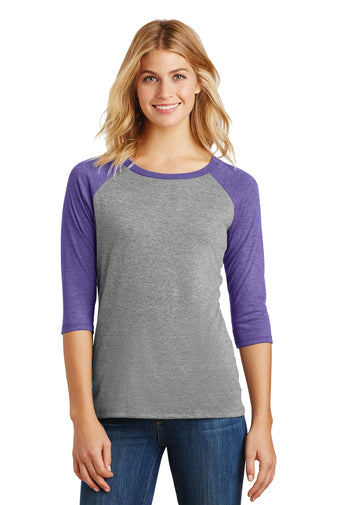 District Made® Ladies Perfect Tri® 3/4-Sleeve Raglan