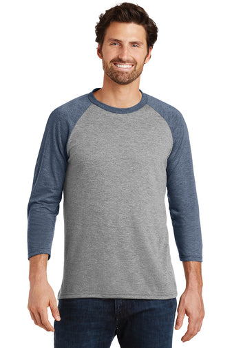 District Made® Mens Perfect Tri® 3/4-Sleeve Raglan