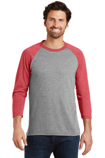 District Made® Mens Perfect Tri® 3/4-Sleeve Raglan