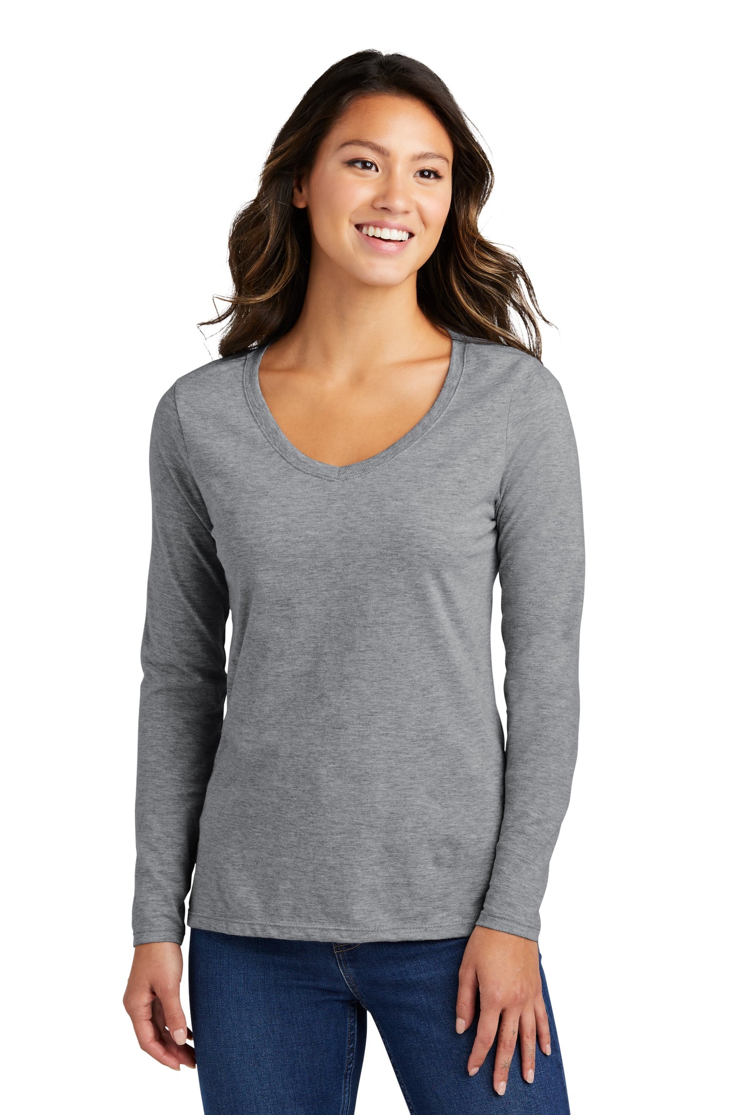 Port & Company® Ladies Long Sleeve Fan Favorite™ V-Neck Tee