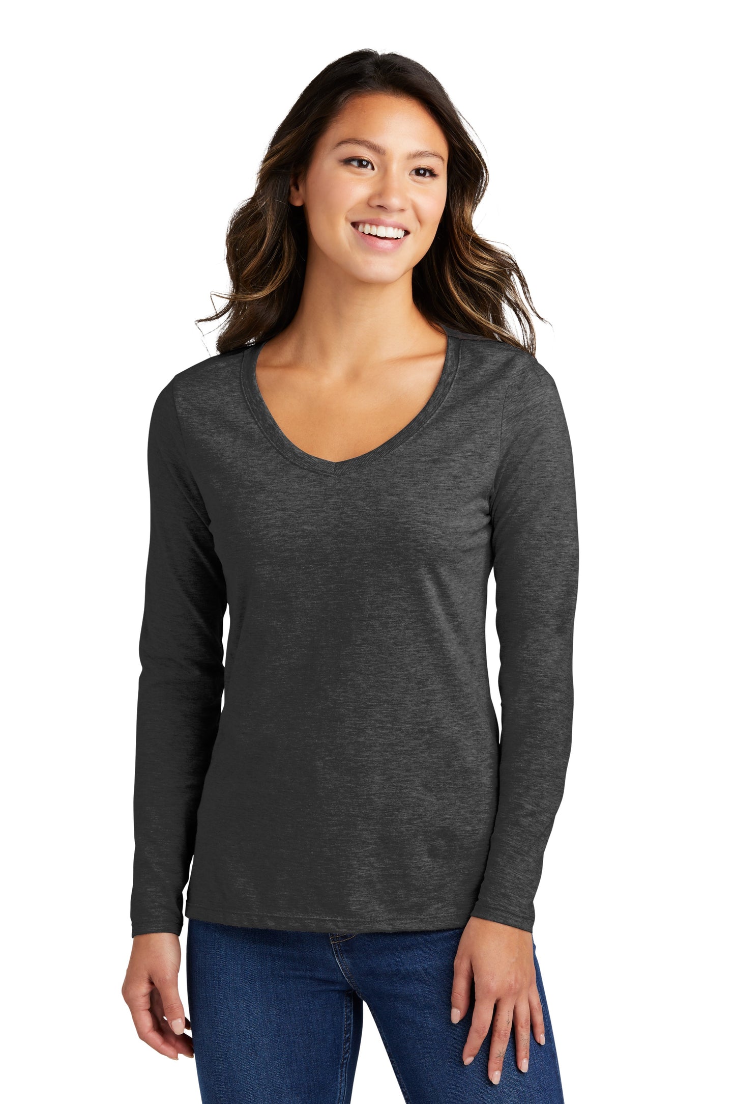 Port & Company® Ladies Long Sleeve Fan Favorite™ V-Neck Tee