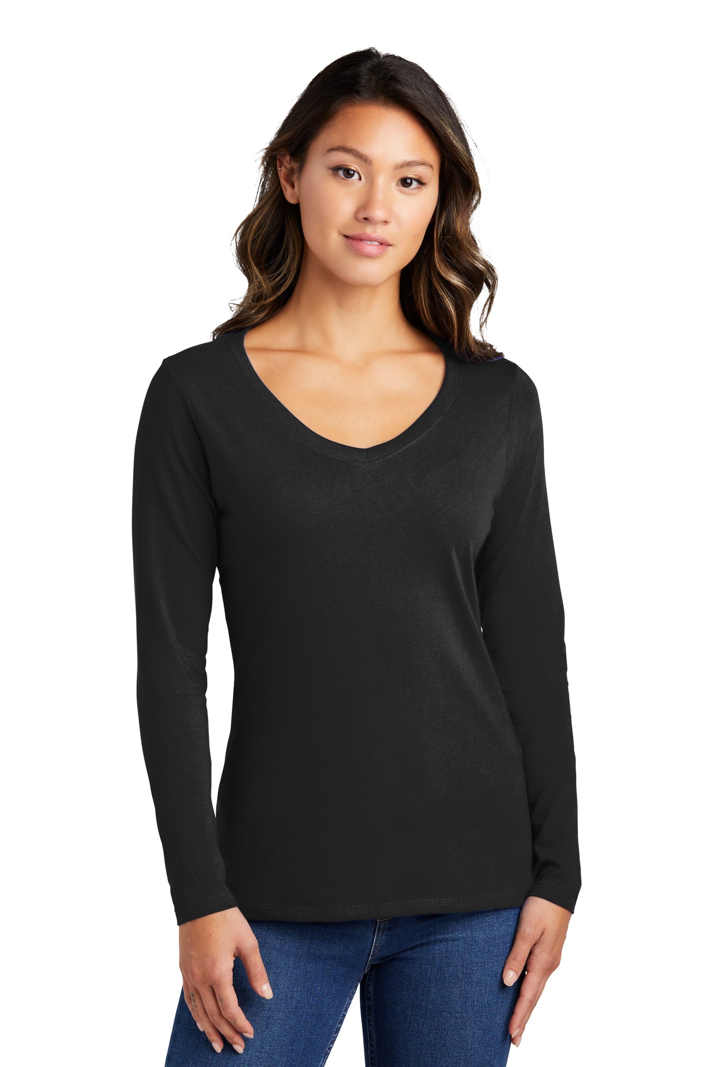 Port & Company® Ladies Long Sleeve Fan Favorite™ V-Neck Tee