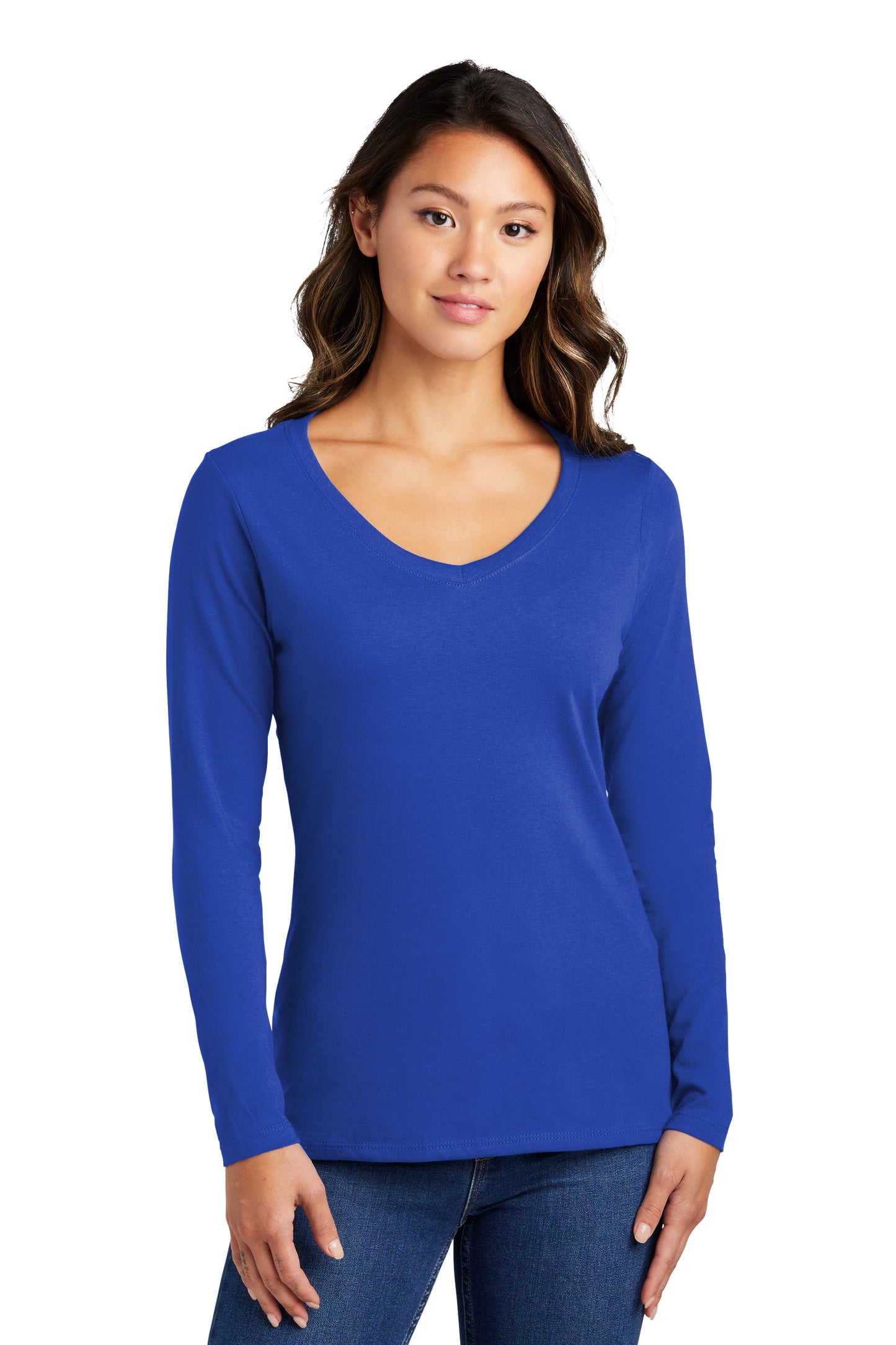 Port & Company® Ladies Long Sleeve Fan Favorite™ V-Neck Tee