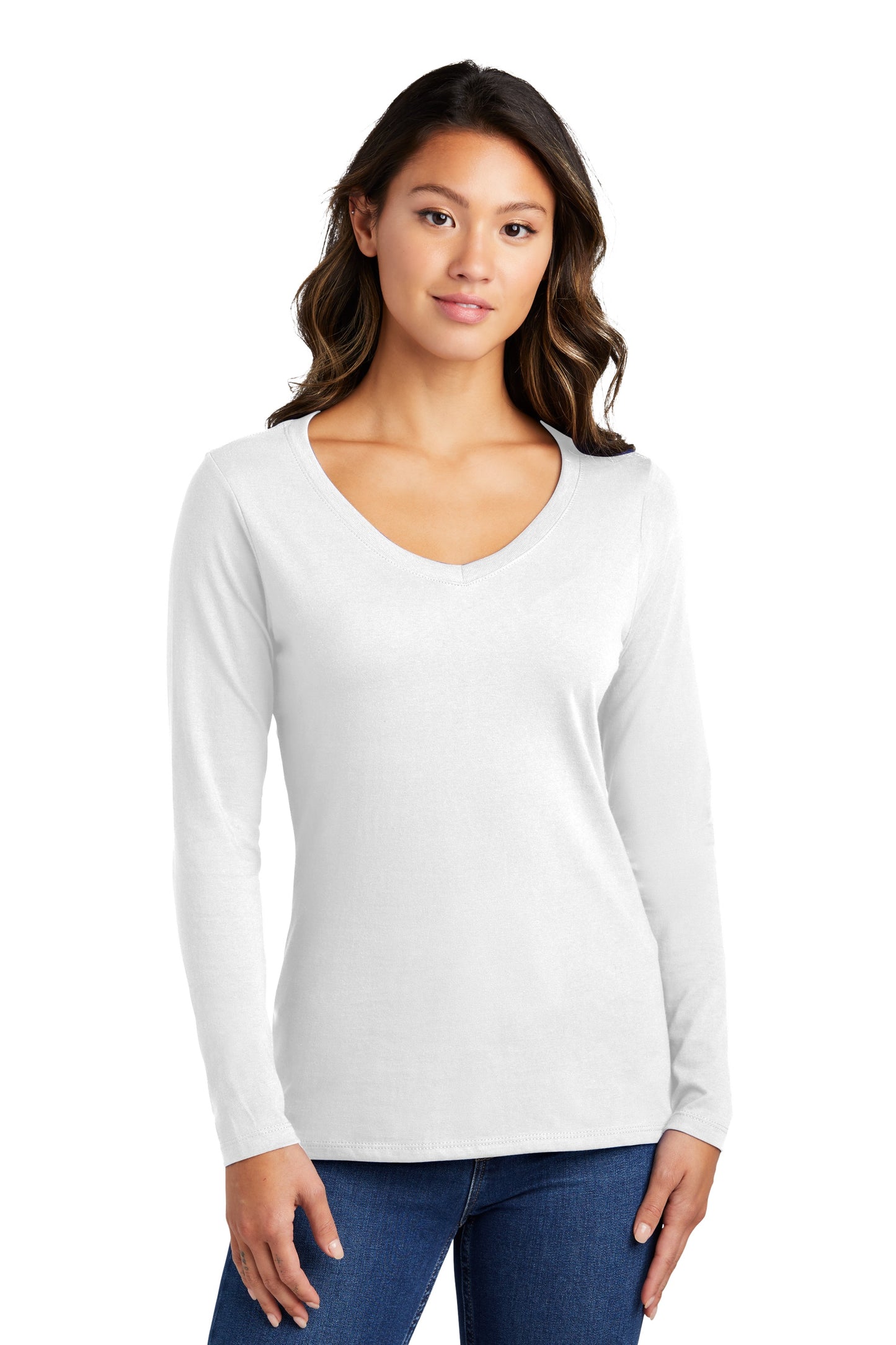 Port & Company® Ladies Long Sleeve Fan Favorite™ V-Neck Tee