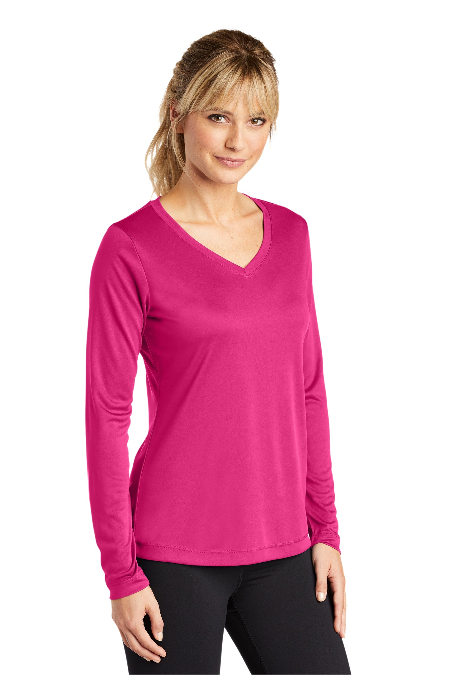 Sport-Tek® Ladies Long Sleeve PosiCharge® Competitor™ V-Neck Tee