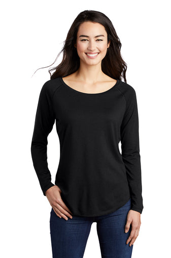 Sport-Tek ® Ladies PosiCharge ® Long Sleeve Tri-Blend Wicking Scoop Neck Raglan Tee