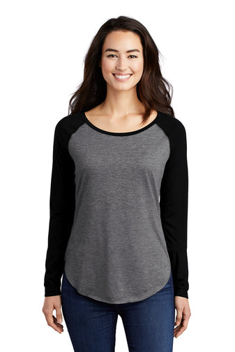 Sport-Tek ® Ladies PosiCharge ® Long Sleeve Tri-Blend Wicking Scoop Neck Raglan Tee