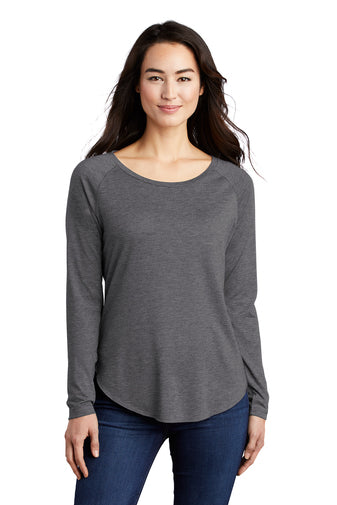 Sport-Tek ® Ladies PosiCharge ® Long Sleeve Tri-Blend Wicking Scoop Neck Raglan Tee