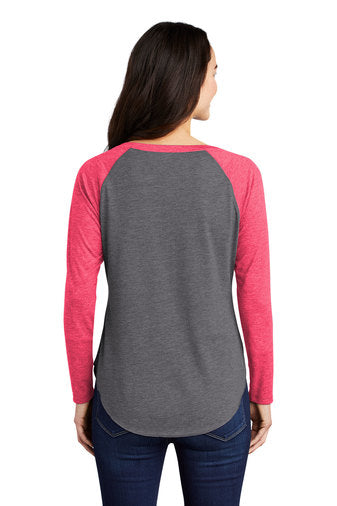 Sport-Tek ® Ladies PosiCharge ® Long Sleeve Tri-Blend Wicking Scoop Neck Raglan Tee