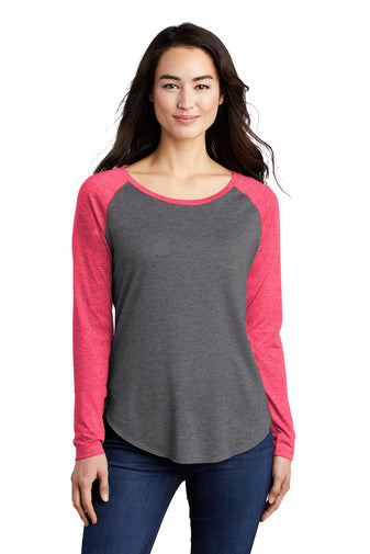 Sport-Tek ® Ladies PosiCharge ® Long Sleeve Tri-Blend Wicking Scoop Neck Raglan Tee