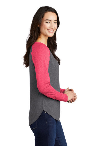 Sport-Tek ® Ladies PosiCharge ® Long Sleeve Tri-Blend Wicking Scoop Neck Raglan Tee