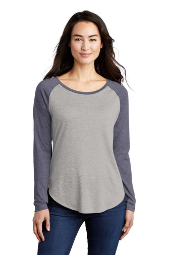 Sport-Tek ® Ladies PosiCharge ® Long Sleeve Tri-Blend Wicking Scoop Neck Raglan Tee