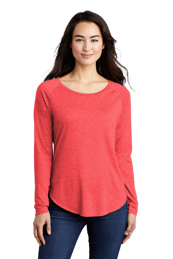 Sport-Tek ® Ladies PosiCharge ® Long Sleeve Tri-Blend Wicking Scoop Neck Raglan Tee