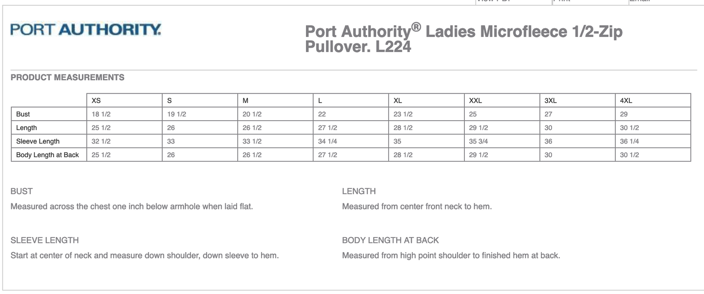 Port Authority® Ladies Microfleece 1/2-Zip Pullover